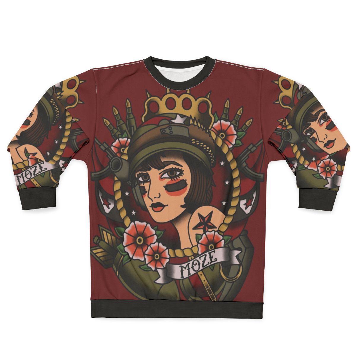 1920s tattoo style Moze Borderlands sweatshirt