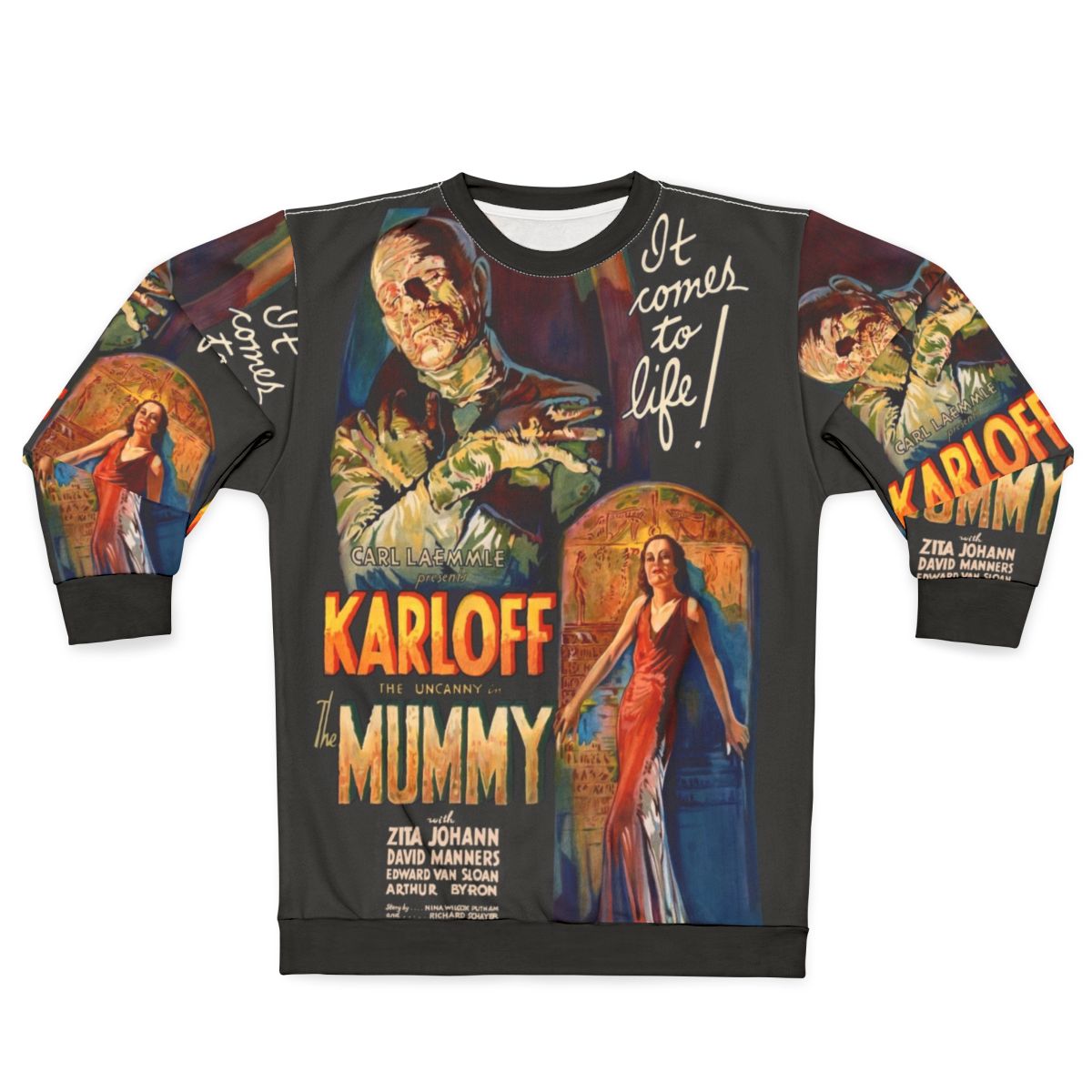 Vintage The Mummy Horror Movie Poster Sweatshirt