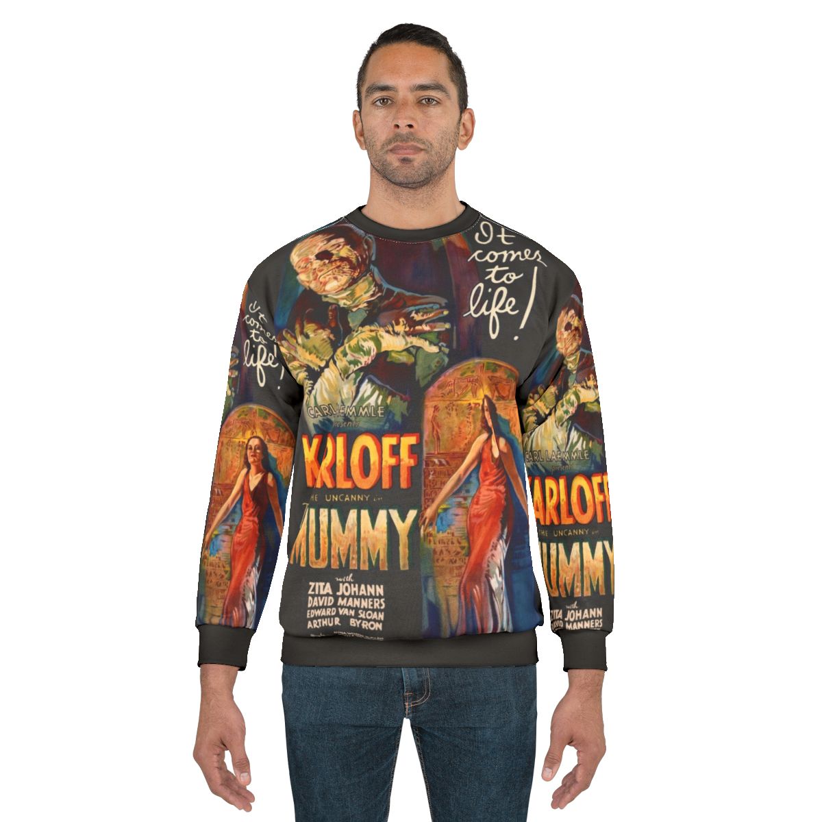 Vintage The Mummy Horror Movie Poster Sweatshirt