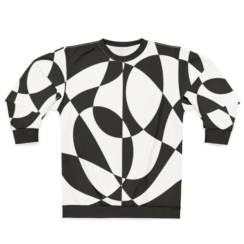 Black and White Abstract Geometric 1960s Sweatshirt