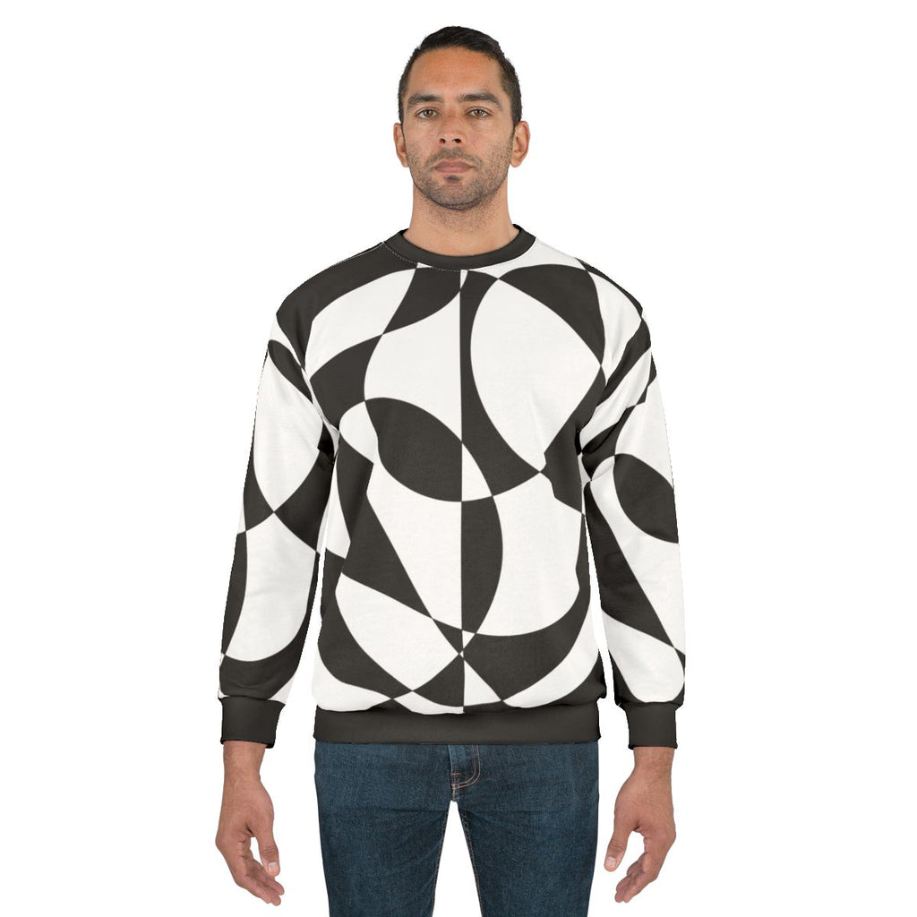 Black and White Abstract Geometric 1960s Sweatshirt