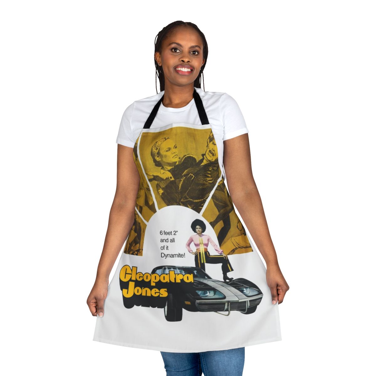 Vintage 1970s Cleopatra Jones movie poster themed apron