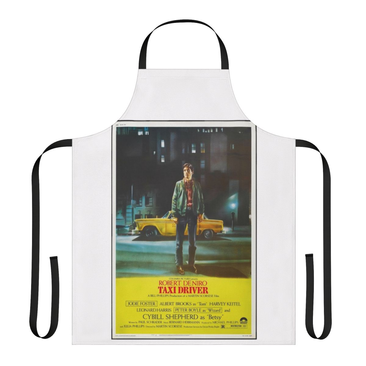 Vintage-style Taxi Driver movie poster graphic printed on a durable apron