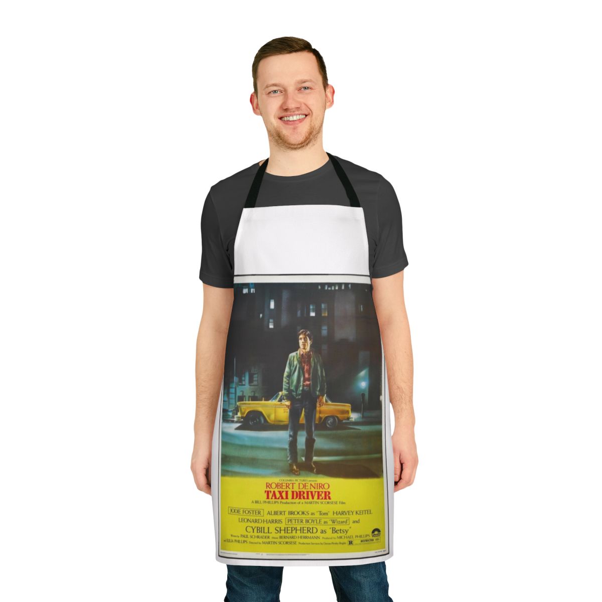 Vintage-style Taxi Driver movie poster graphic printed on a durable apron