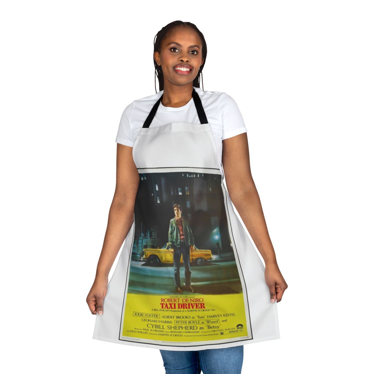Vintage-style Taxi Driver movie poster graphic printed on a durable apron