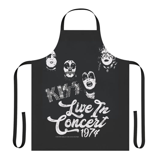 1974 Kiss Concert Inspired Apron with Vintage Band Imagery