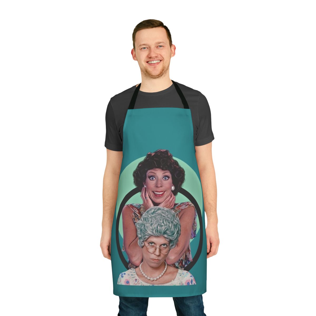 Vintage-style apron featuring characters from the classic 1980s sitcom Mama's Family