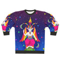 Neon rainbow baphomet sweatshirt with occult and satanic elements