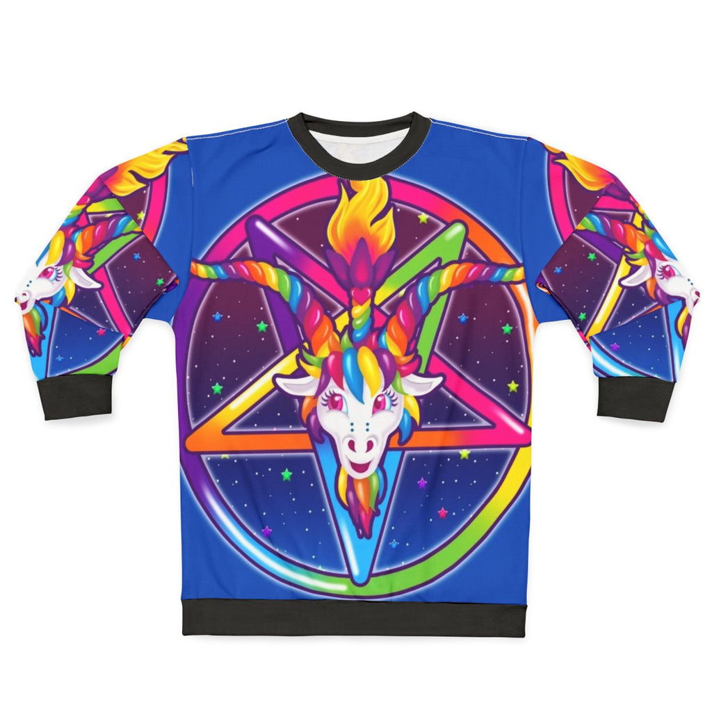 90s neon retro baphomet sweatshirt