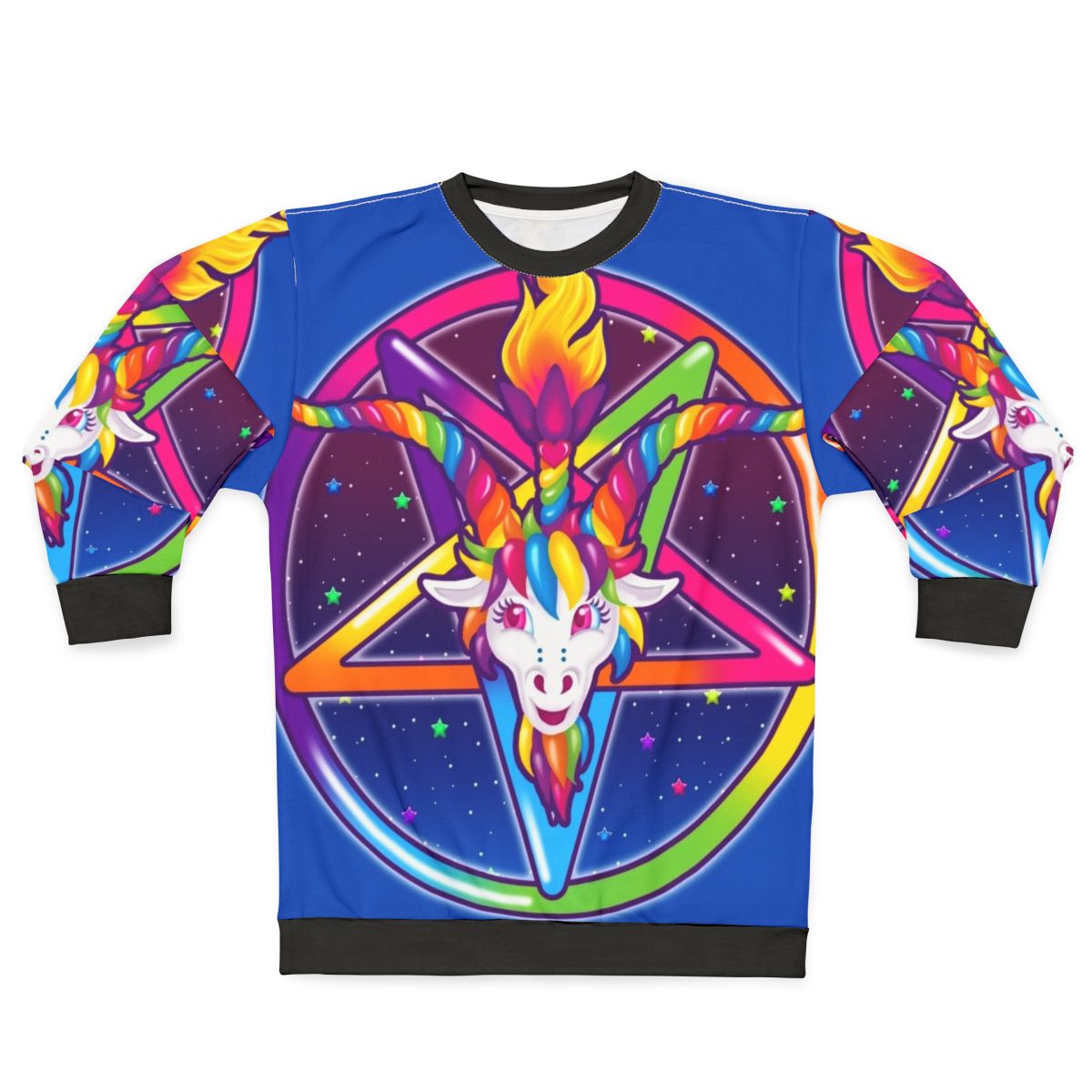 90s neon retro baphomet sweatshirt