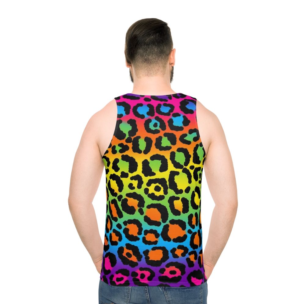 1997 neon rainbow leopard print unisex tank top