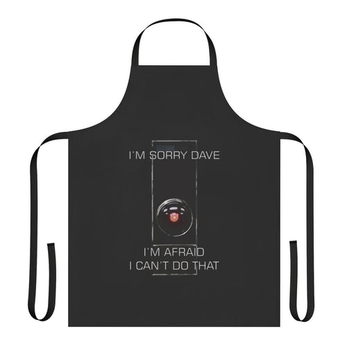 "2001 a Space Odyssey" themed apron with HAL 9000 artificial intelligence design