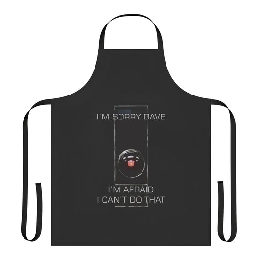 "2001 a Space Odyssey" themed apron with HAL 9000 artificial intelligence design