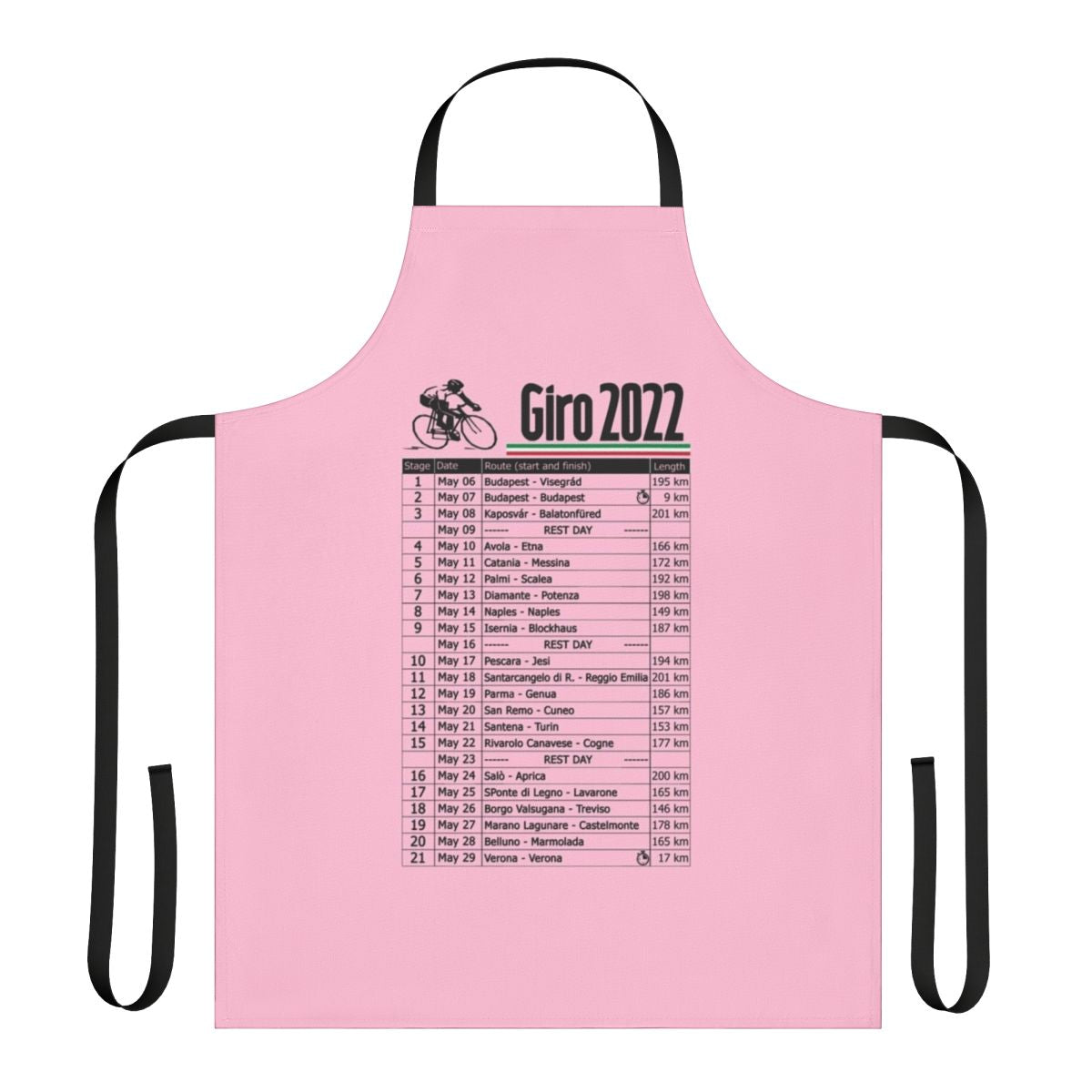 2022 Giro d'Italia Cycling Apron with Cycling Gear and Cycling Team Logos