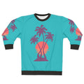 Palm sunset graphic on sweatshirt