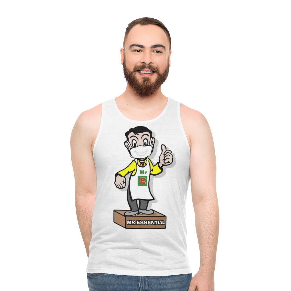 4 Square Man essential worker unisex tank top