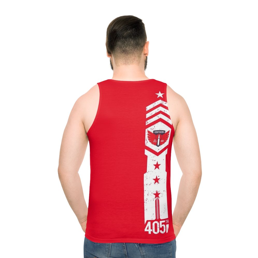 405th Southern Regiment unisex tank top with Halo Spartan armor design