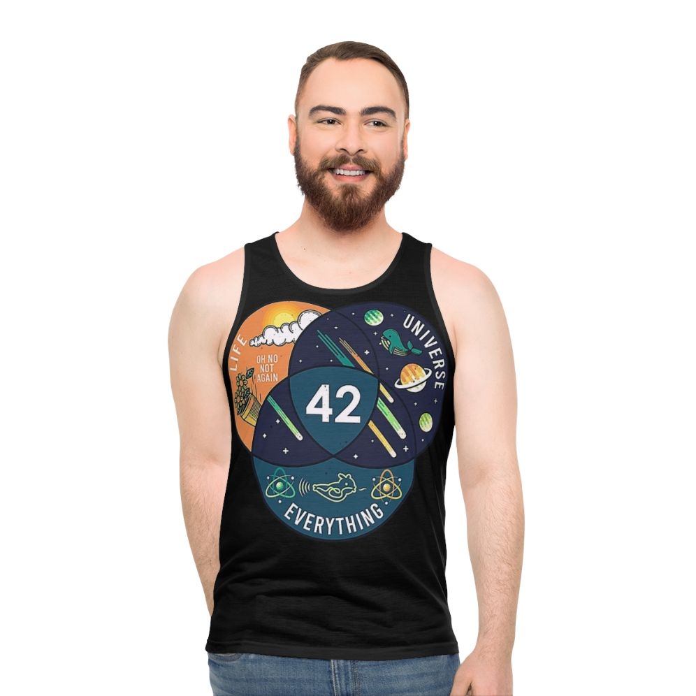42 Answer to Life, Universe & Everything Unisex Tank Top with Galaxy Design