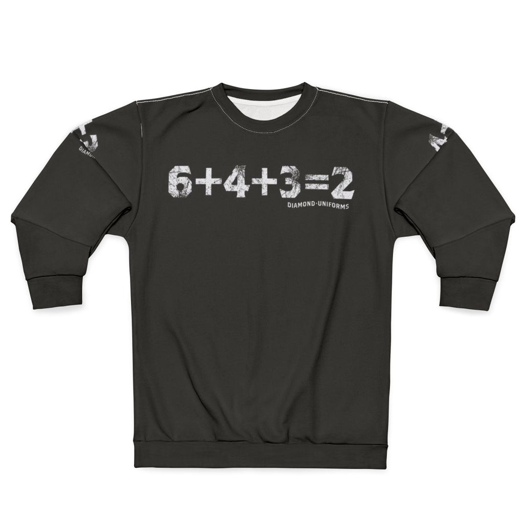 Baseball Sweatshirt with 6 4 3 2 Design