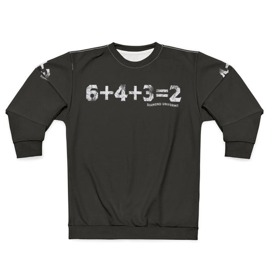 Baseball Sweatshirt with 6 4 3 2 Design