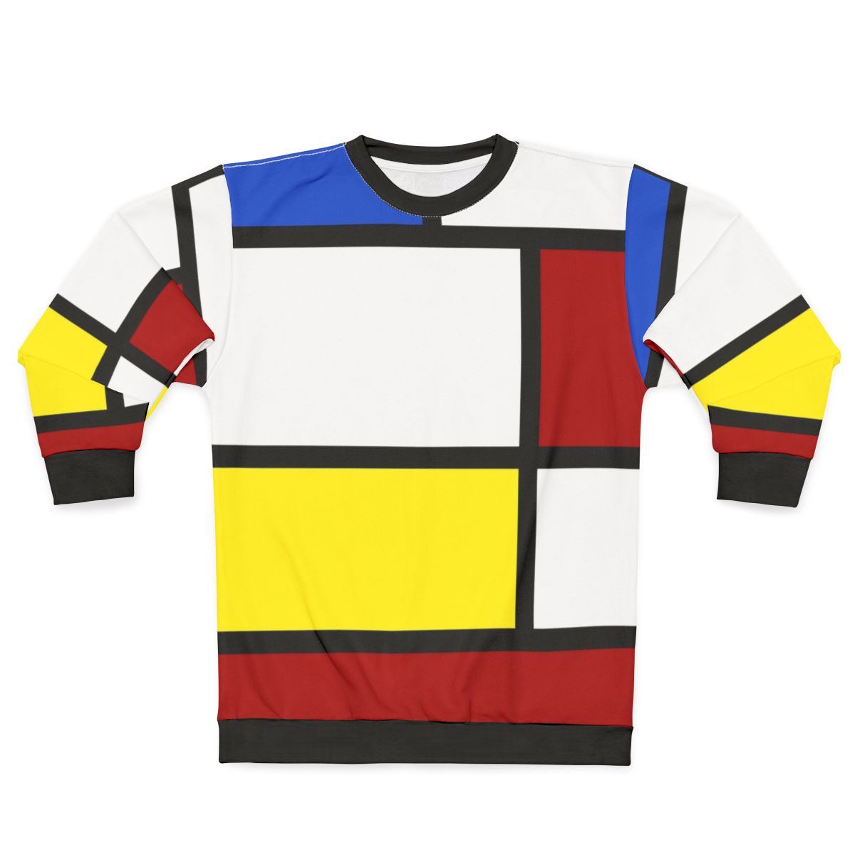 Retro 60s mod style sweatshirt in white, red, and yellow