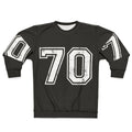 Sports sweatshirt with large number 70 jersey design