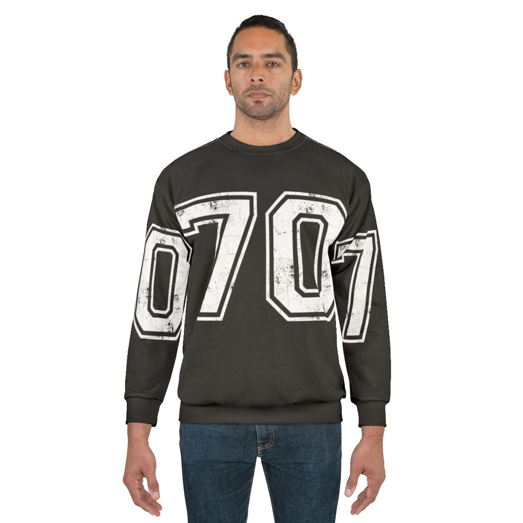Sports sweatshirt with large number 70 jersey design