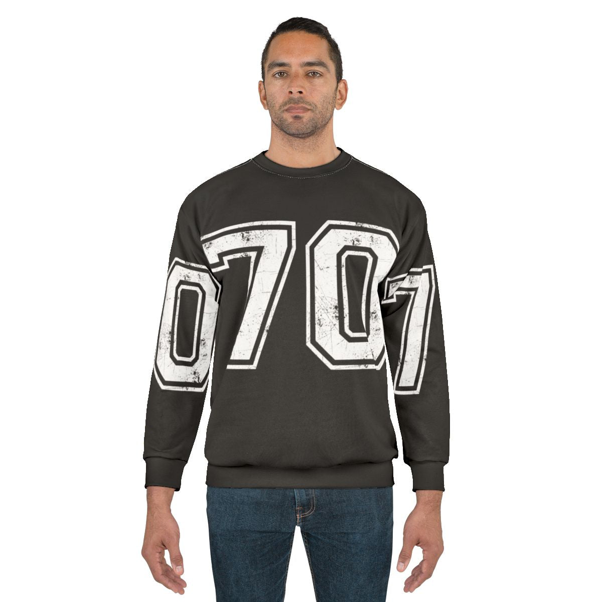 Sports sweatshirt with large number 70 jersey design