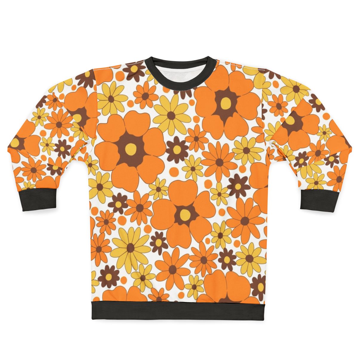Retro 70s floral pattern sweatshirt
