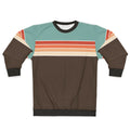 70s vintage retro striped sweatshirt with abstract pattern
