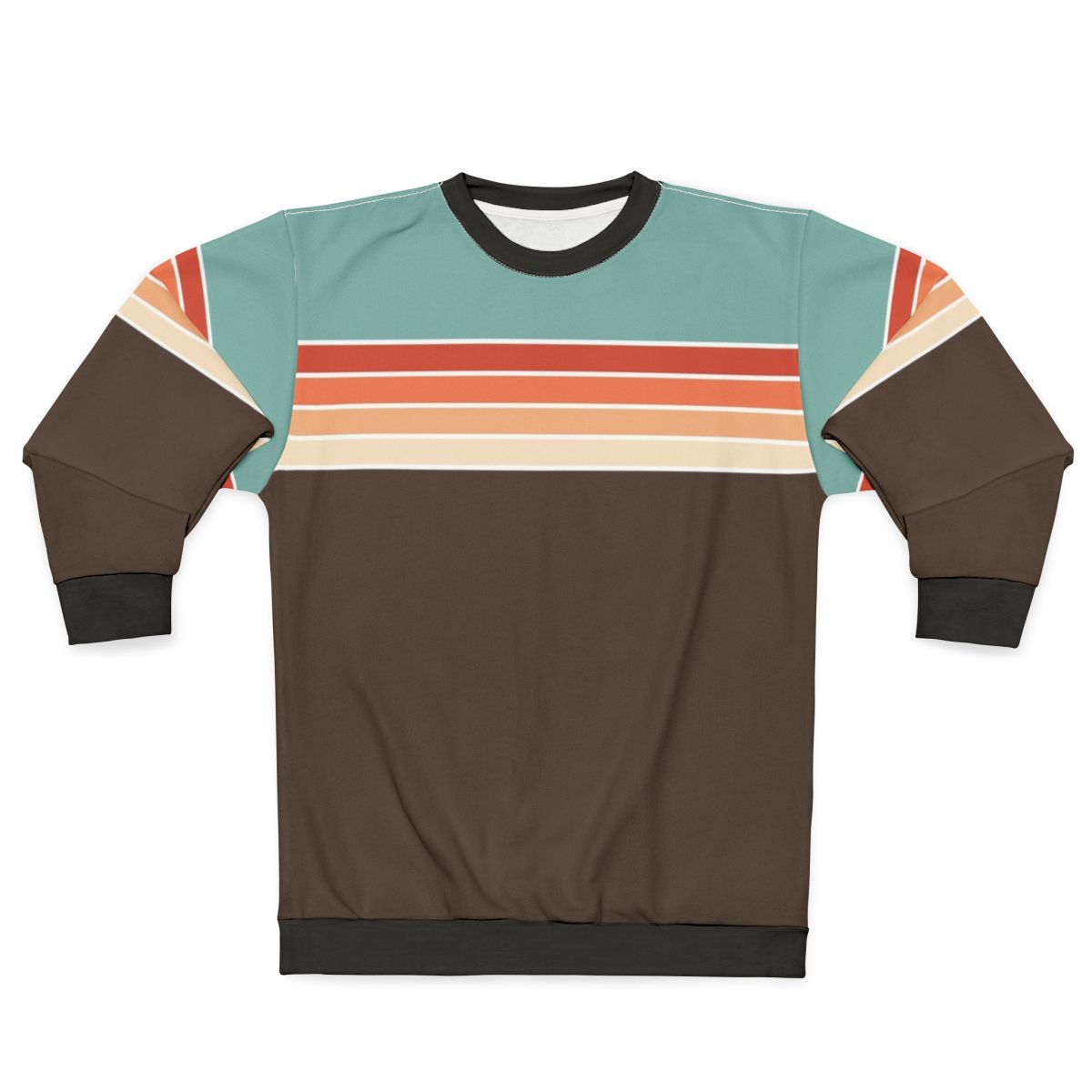 70s vintage retro striped sweatshirt with abstract pattern