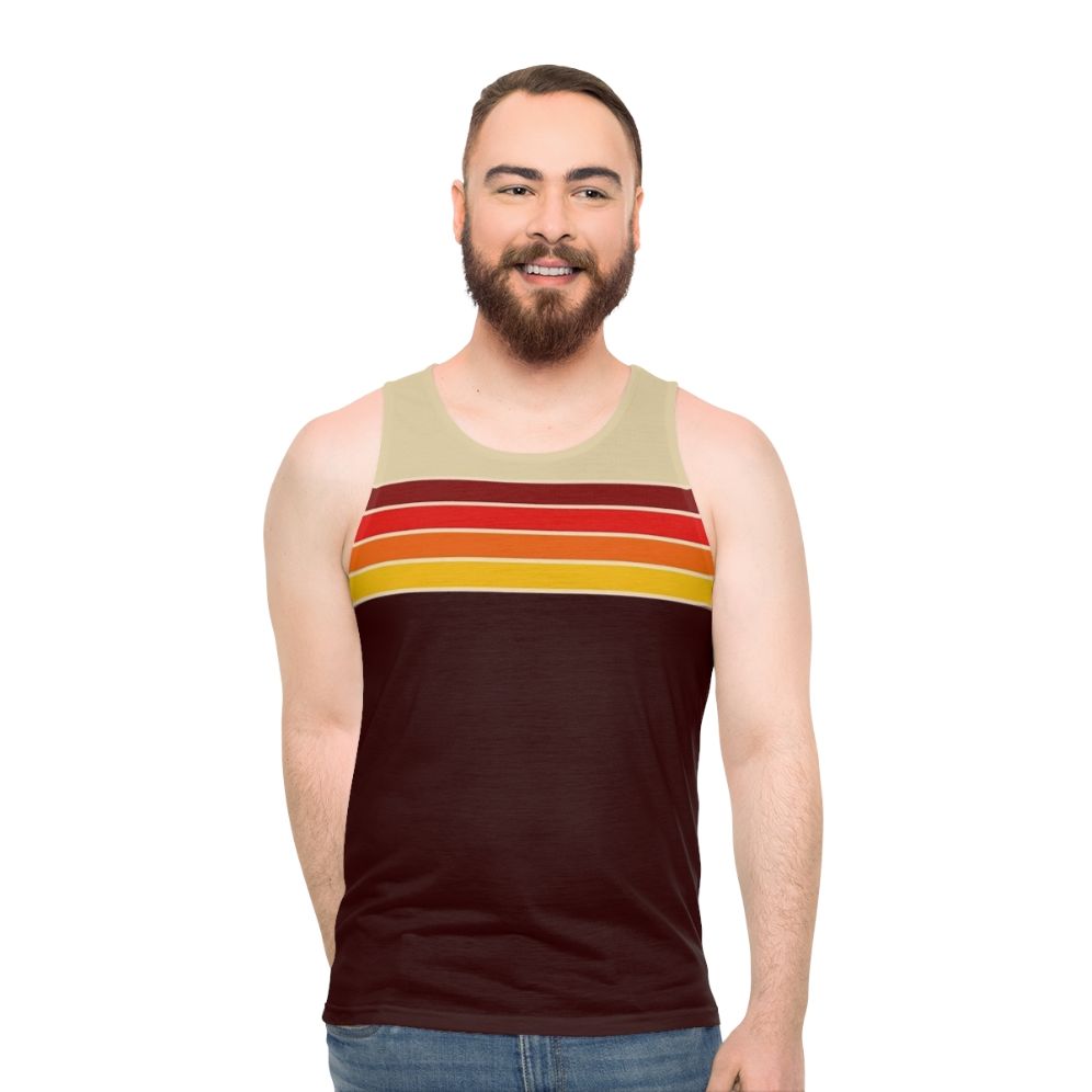 70s retro stripe unisex athletic tank top