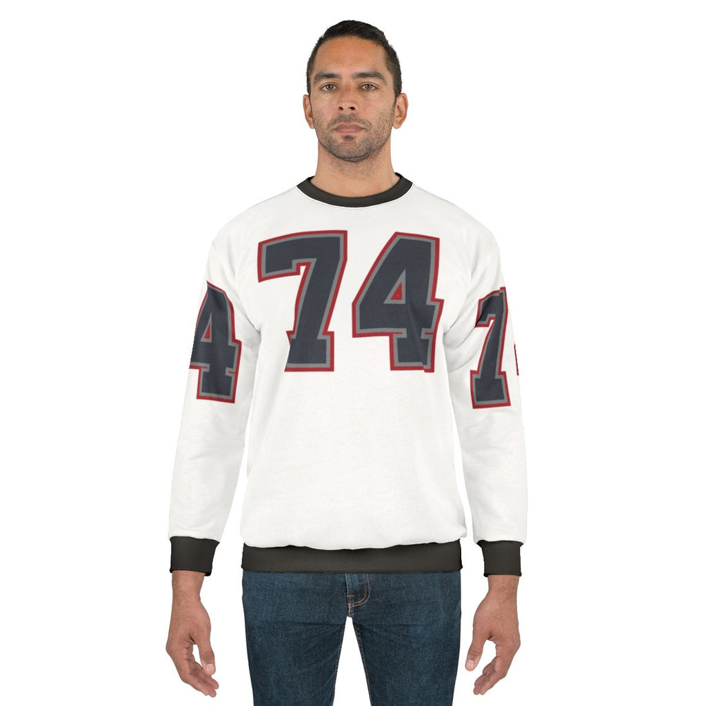 Navy Grey Red Sports Number Seventy Four Sweatshirt
