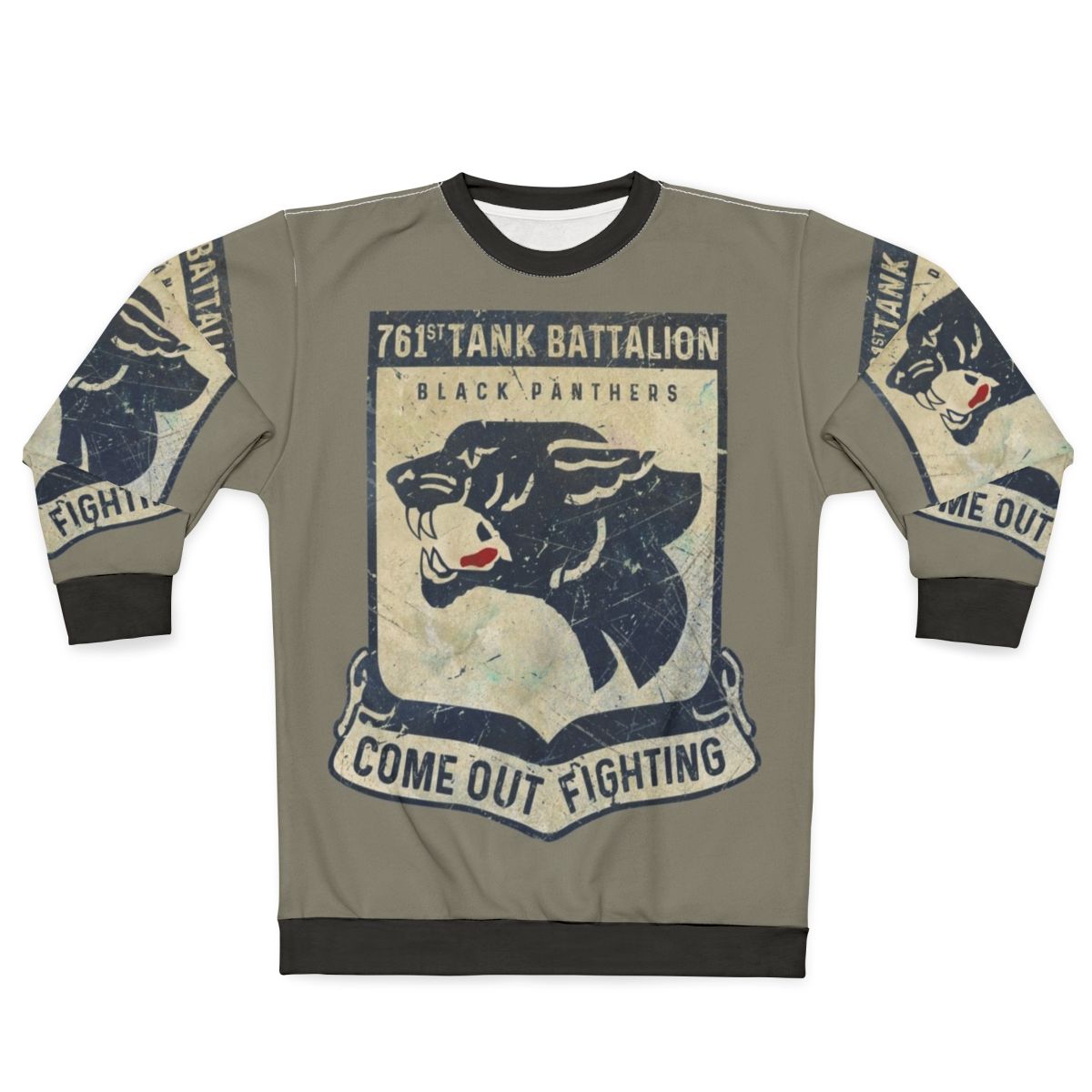 Vintage 761st Tank Battalion Military Emblem Sweatshirt