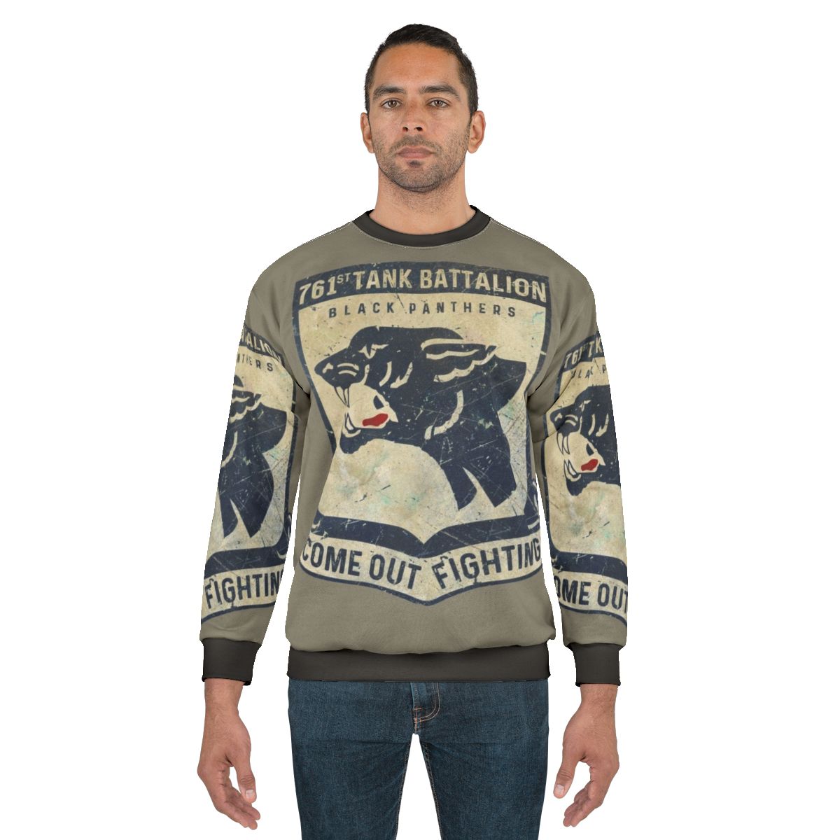 Vintage 761st Tank Battalion Military Emblem Sweatshirt