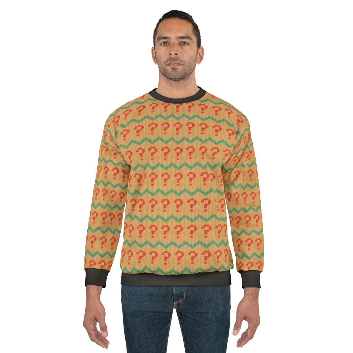 Classic 7th Doctor Who Jumper Sweatshirt with Question Mark Pattern