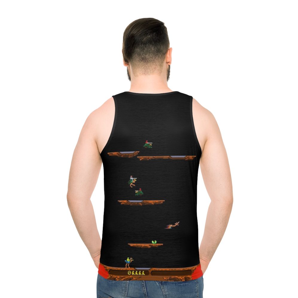8-bit joust video game inspired unisex tank top