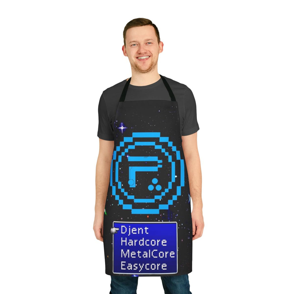 8-Bit Metal Inspired Cooking Apron with Periphery-Inspired Design