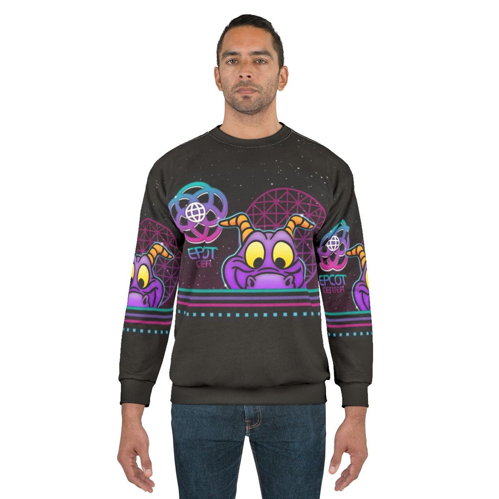 80s Glow Figment Disney Sweatshirt