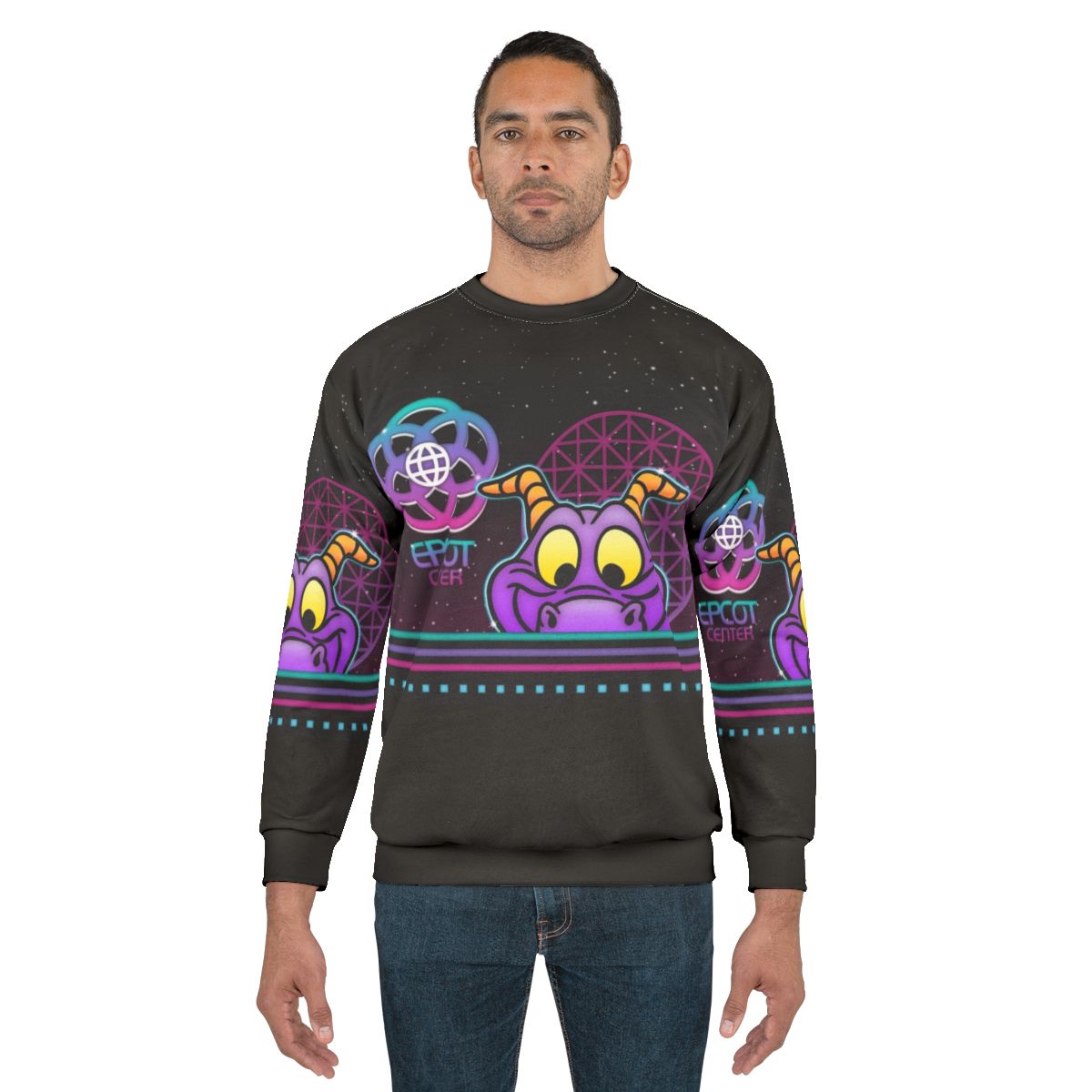 80s Glow Figment Disney Sweatshirt