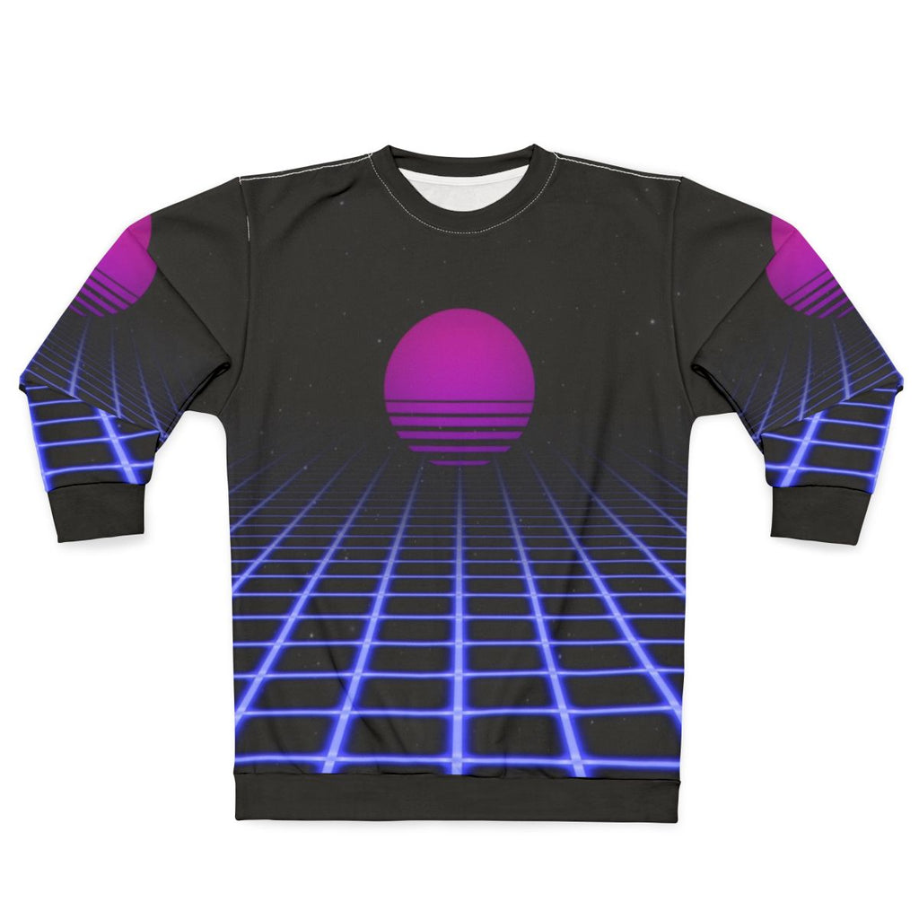 80s Digital Horizon Sunset Aesthetic Sweatshirt