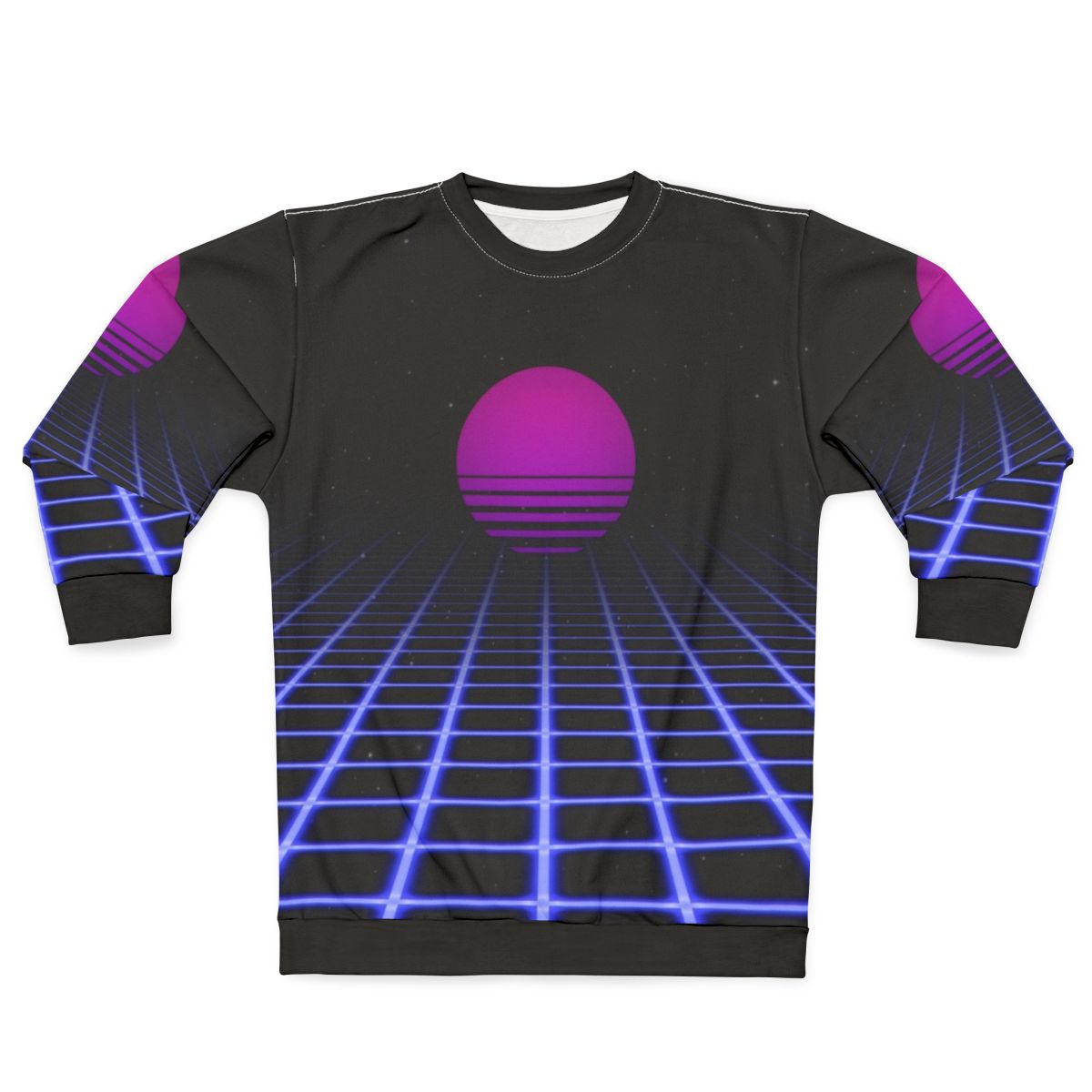 80s Digital Horizon Sunset Aesthetic Sweatshirt
