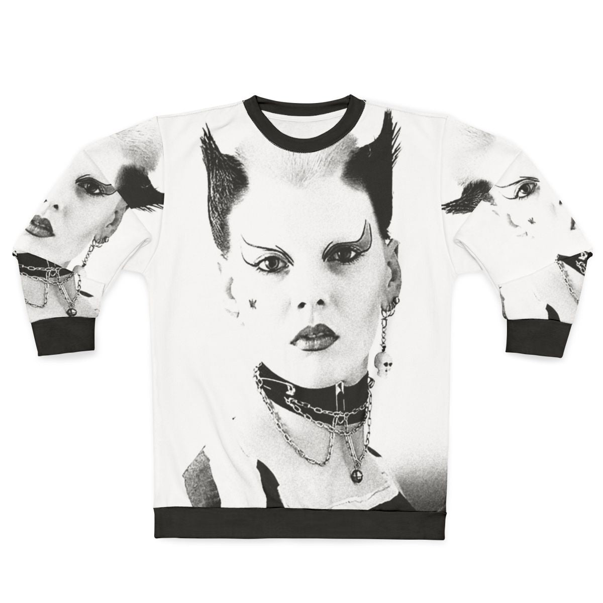 80s punk rock sweatshirt with anarchy and UK design