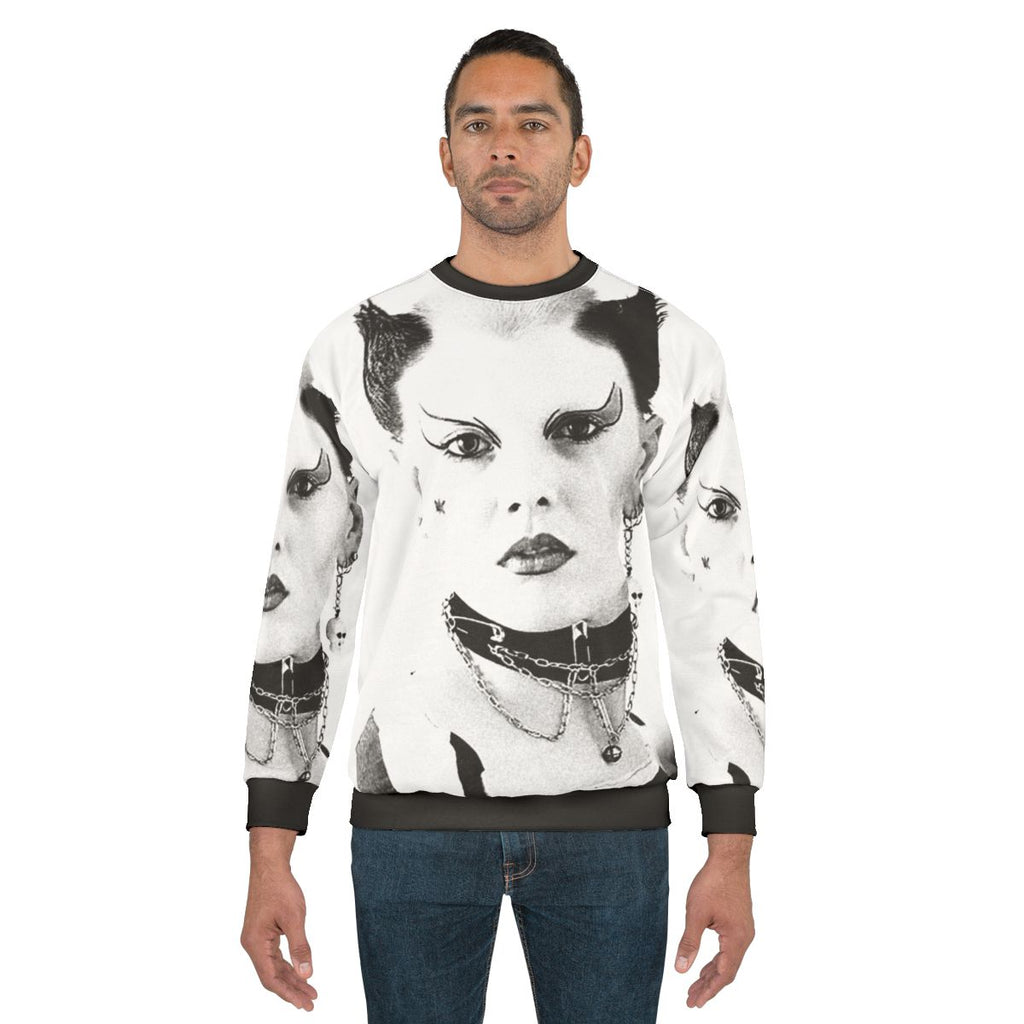 80s punk rock sweatshirt with anarchy and UK design