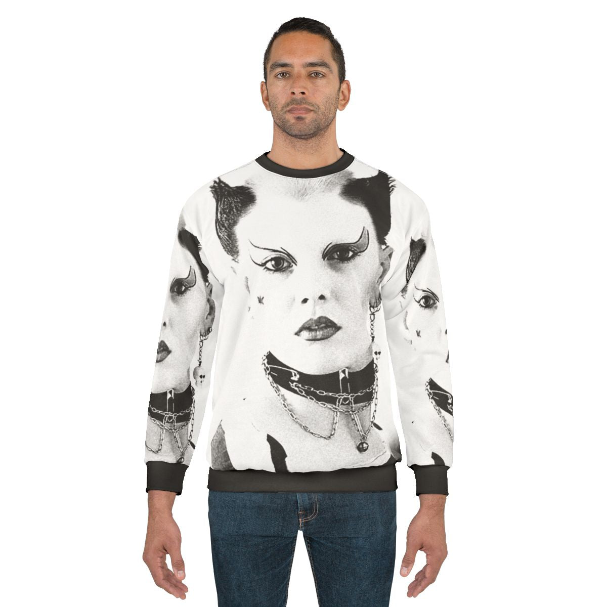 80s punk rock sweatshirt with anarchy and UK design