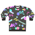Retro 80s grid design black sweatshirt