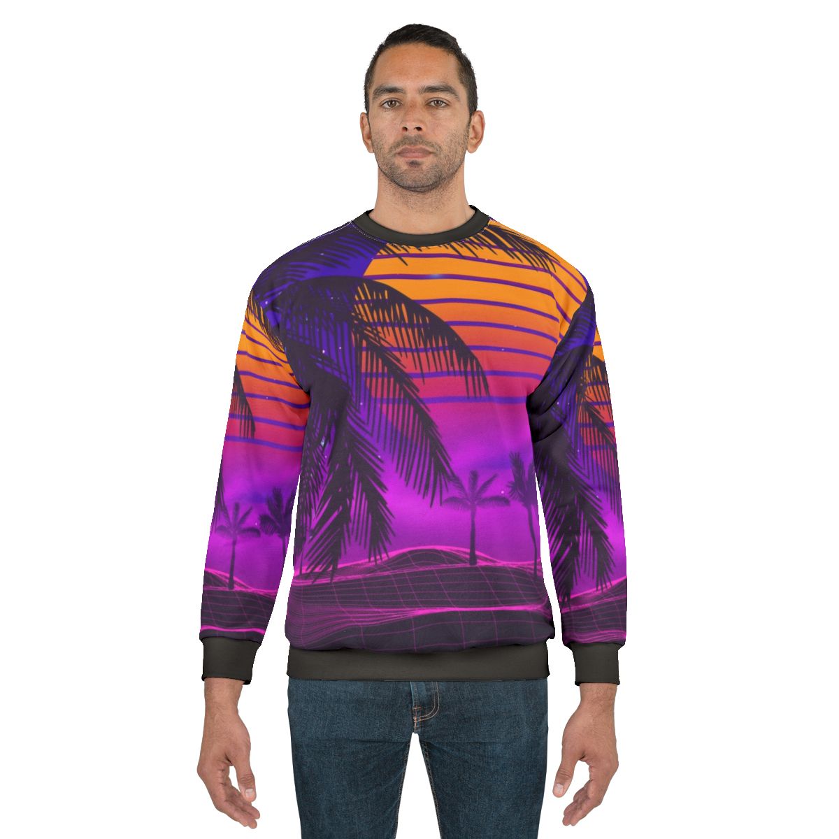 Retro 80s sunset synthwave sweatshirt