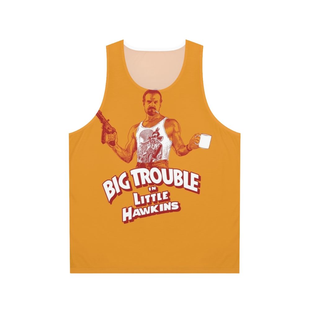 80s inspired "Big Trouble in Little Hawkins" unisex tank top