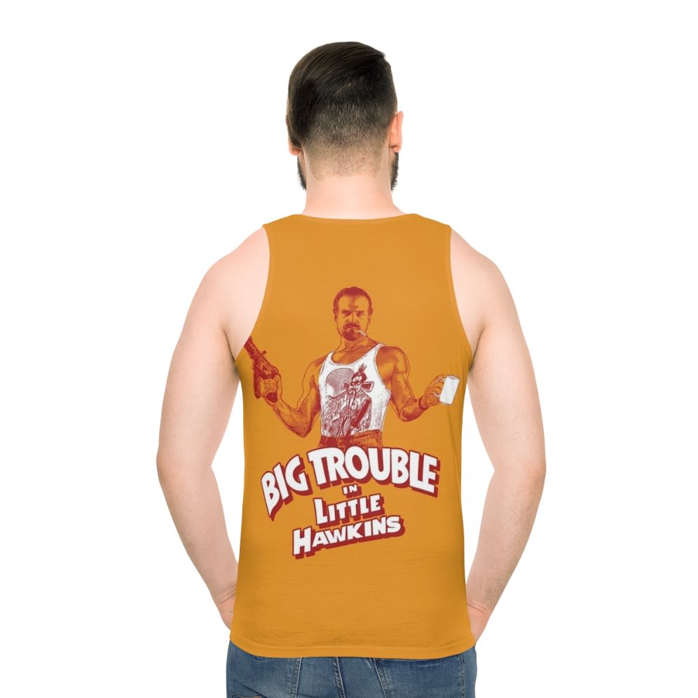 80s inspired "Big Trouble in Little Hawkins" unisex tank top