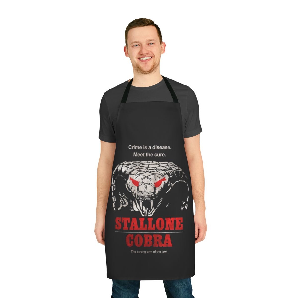 80s cobra movie themed apron